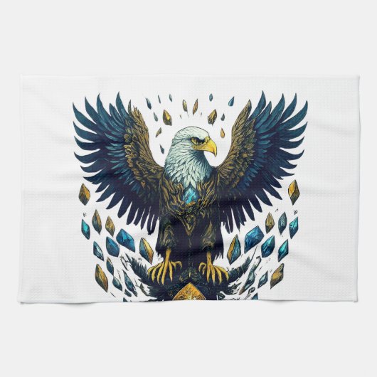 Majestic Flight: Crystal Eagle Kitchen Handtücher (Horizontal)