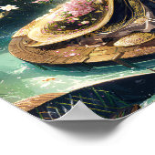 Majestic Floral Kimono Under Bamboo Canopo Poster (Ecke)