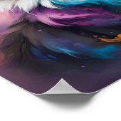 Majestic Fluffy Cat mit Piercing Blue Eyes Poster (Ecke)