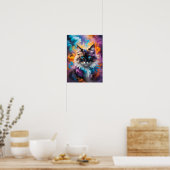 Majestic Fluffy Cat mit Piercing Blue Eyes Poster (Küche)