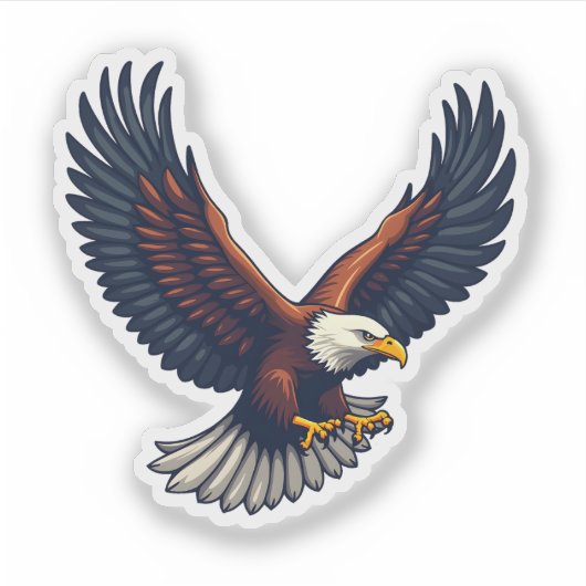 Majestic Flying Eagle Symbol der Stärke und des Gr Aufkleber (Vorderseite)