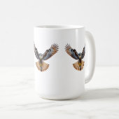 **“Majestic Flying Falcon – Realistic Full-Body Bi Kaffeetasse (VorderseiteRechts)