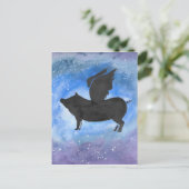 Majestic Flying Pig Postkarte (Stehend Vorderseite)