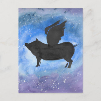 Majestic Flying Pig Postkarte