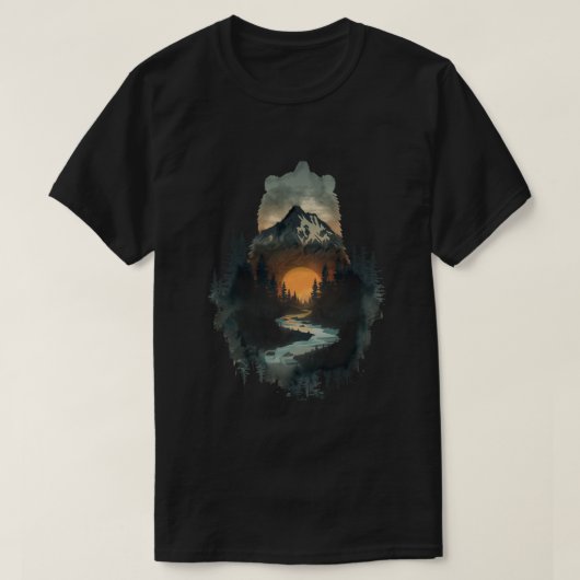 Majestic Forest Bear Adventure Graphic T-Shirt (Design vorne)