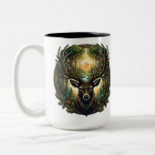 Majestic Forest Stag Nature Wildlife Art Zweifarbige Tasse (Links)