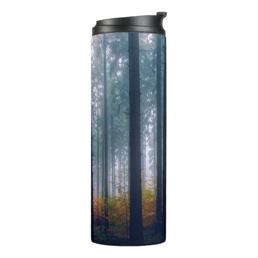 Majestic Forest Tree Lined Path Thermosbecher (Nach links gedreht)