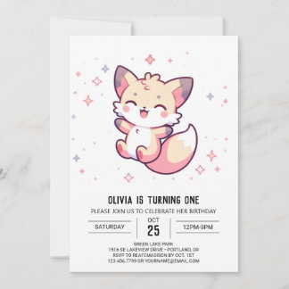 Majestic Fox 1. Geburtstag Einladung