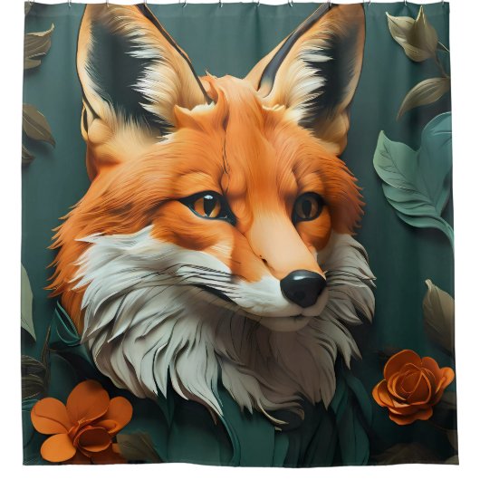 Majestic Fox Duschvorhang (Vorderseite)