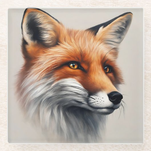 Majestic Fox Glasuntersetzer (Vorderseite)