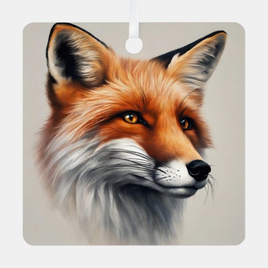 Majestic Fox Ornament Aus Metall (Vorderseite)