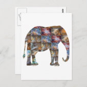 Majestic Friendly Animal: Elephant Marble Tiles Postkarte (Vorne/Hinten)