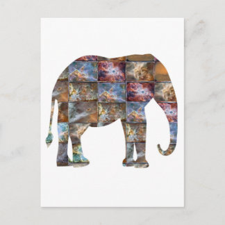 Majestic Friendly Animal: Elephant Marble Tiles Postkarte