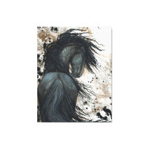 Majestic Friesian Horse by Bihrle Canvas Print