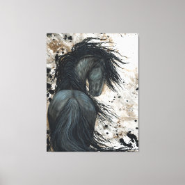 Majestic Friesian Horse by Bihrle Canvas Print Leinwanddruck