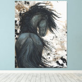 Majestic Friesian Horse by Bihrle Canvas Print Leinwanddruck (Insitu (Holzboden))