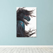 Majestic Friesian Horse by Bihrle Leinwanddruck (Insitu (Holzboden))