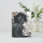 Majestic Friesian Horse by Bihrle Postcard Postkarte (Stehend Vorderseite)