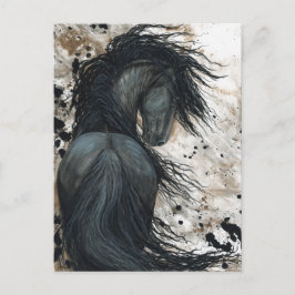 Majestic Friesian Horse by Bihrle Postcard Postkarte