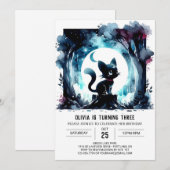 Majestic Fun Cat Birthday Einladung (Vorne/Hinten)