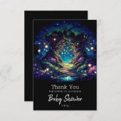 Majestic Fun Enchanted Forest Baby Shower Dankeskarte (Vorne/Hinten)