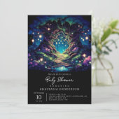 Majestic Fun Enchanted Forest Baby Shower Einladung (Stehend Vorderseite)