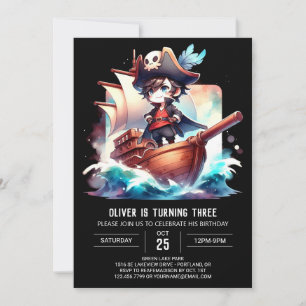 Majestic Fun Pirate Birthday Einladung