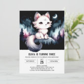 Majestic Fun Wolf Birthday Einladung (Stehend Vorderseite)
