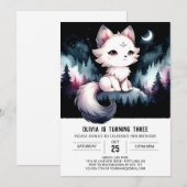 Majestic Fun Wolf Birthday Einladung (Vorne/Hinten)