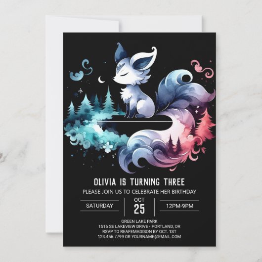 Majestic Fun Wolf Birthday Einladung (Vorderseite)