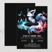 Majestic Fun Wolf Birthday Einladung (Vorne/Hinten)