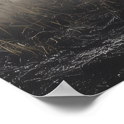 Majestic Galloping Horn in Schwarz und Weiß Poster (Ecke)