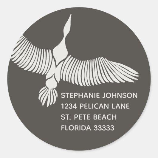 Majestic Gans Rücksendeadresse Runder Aufkleber (Vorderseite)