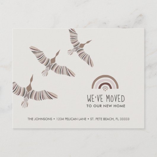 Majestic Gänse Wir sind auf unsere neue Zuhause um Ankündigungspostkarte (Vorderseite)