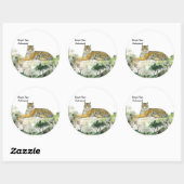 Majestic gefährdete Bengalisch Tiger handbemalt Runder Aufkleber (Blatt)