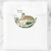 Majestic gefährdete Bengalisch Tiger handbemalt Runder Aufkleber (Tasche)