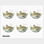 Majestic gefährdete Bengalisch Tiger handbemalt Runder Aufkleber (Blatt)