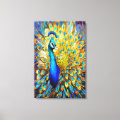 Majestic gestyltes Glass Peacock Art Nouveau Leinwanddruck (Vorderseite)