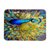 Majestic gestyltes Glass Peacock Art Nouveau Magnet (Horizontal)
