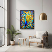 Majestic gestyltes Glass Peacock Art Nouveau Poster