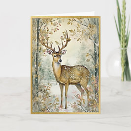 Majestic Gilded Deer Woodlands Karte