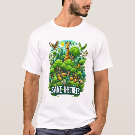Majestic Giraffe in Forest Harmony T-Shirt (Vorderseite)