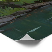 Majestic Giraffe in Nature Wildlife Painting Poster (Ecke)