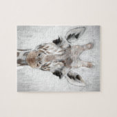 Majestic Giraffe in Schwarz-Weiß-Puzzle Puzzle (Horizontal)