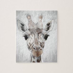Majestic Giraffe in Schwarz-Weiß-Puzzle Puzzle