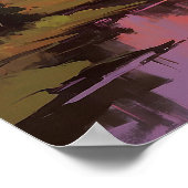 Majestic Giraffe in Wild während Sonnenuntergangsm Poster (Ecke)