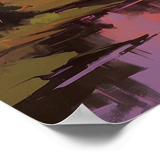 Majestic Giraffe in Wild während Sonnenuntergangsm Poster (Ecke)