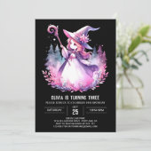 Majestic Girl Wizard Geburtstag Einladung (Stehend Vorderseite)