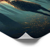 Majestic Glowing Deer Wall Art – Mystical Poster (Ecke)