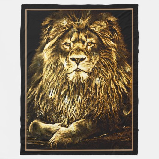 Majestic Gold Lion Fleecedecke (Vorderseite)